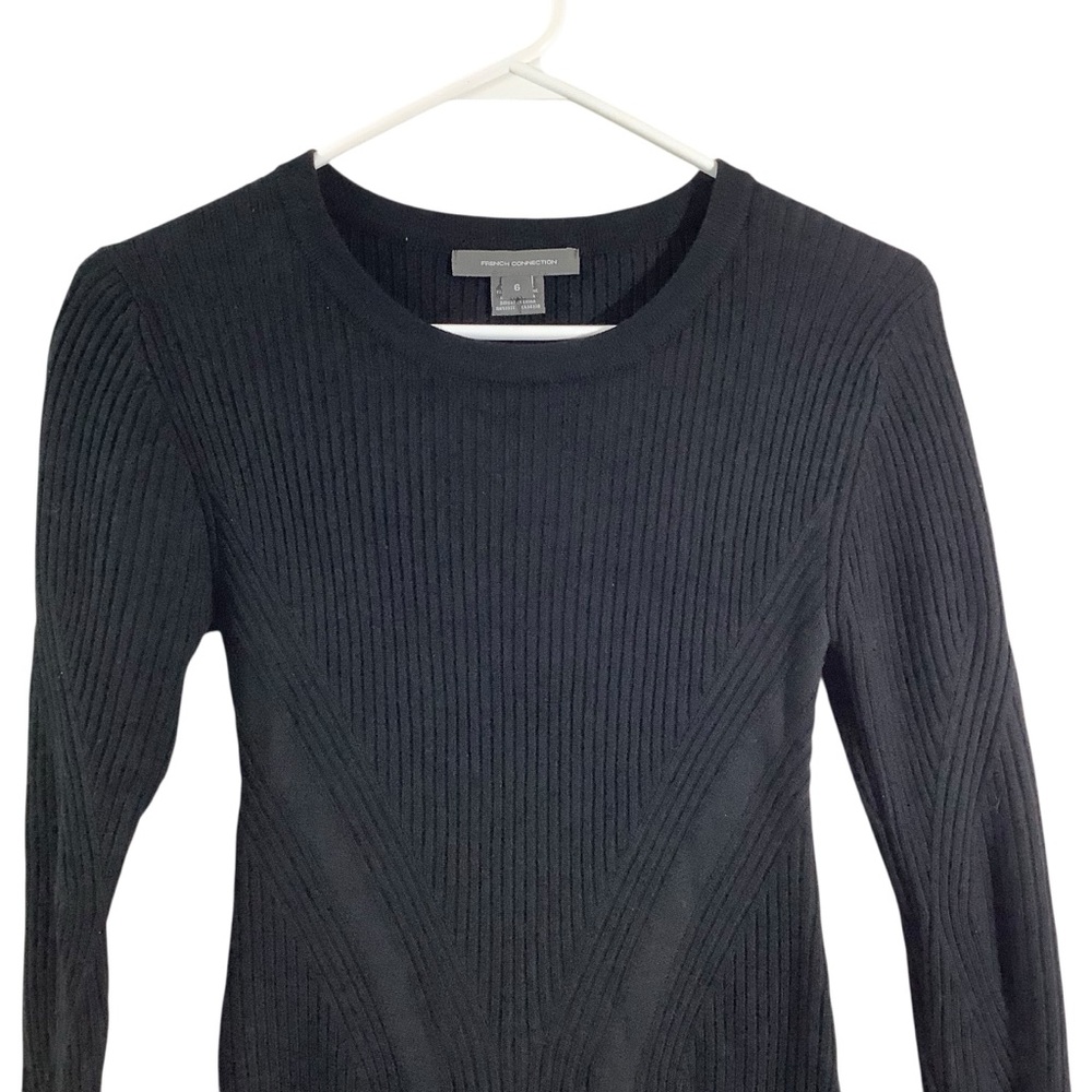 French Connection Black Long Sleeve Knit Dress - Picture 4 of 7